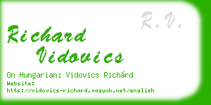 richard vidovics business card