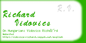 richard vidovics business card